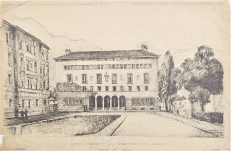 Guido Pelizzari Sede del Consiglio Regionale di Bolzano, 1952 ca.;Disegno per...