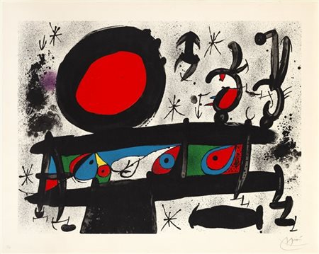 Joan Miró "Homenatge à Joan Prats" 1971
litografia a colori
cm 65x85
Firmata e n