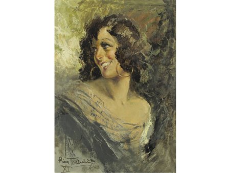 Piero Todeschini (Milano 1888-Cortenova 1945) Ritratto femminile Olio su tela...