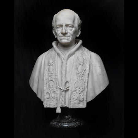 Pietro Lazzarini (1842 - 1918), Busto in marmo di Papa Leone XII