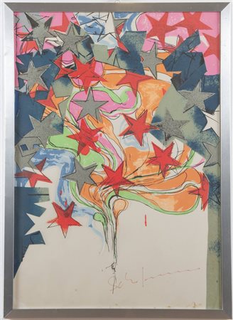 Mario Schifano (Homs 1934 - Roma 1998), “Tutte stelle”, prima metà degli Anni '70.Serigrafia a
