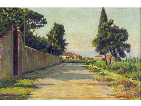 Piero Focardi (Settignano1889-Anthéor 1945) La vecchia via Aurelia in...