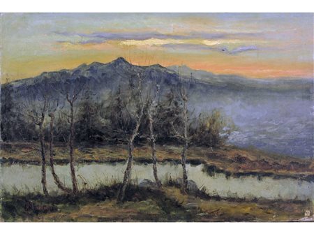 Alfredo Pariani (Milano 1876-Pallanza 1931) Paesaggio Olio su tela Senza...
