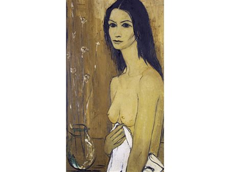 Franco Dacquati (1910-1988) Ritratto di modella Olio su tavola Firmato Misure...