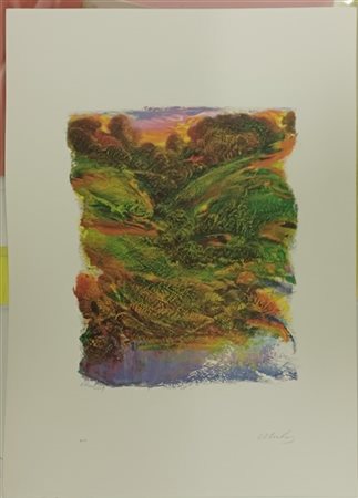 Franco Mulas "Senza titolo" 
litografia a colori
cm 70x50
firmata e numerata XII