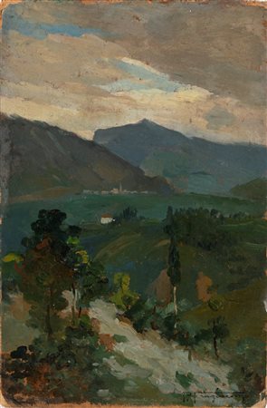 Pietro Fragiacomo (Trieste 1856-Venezia 1922)  - Paesaggio cadorino
