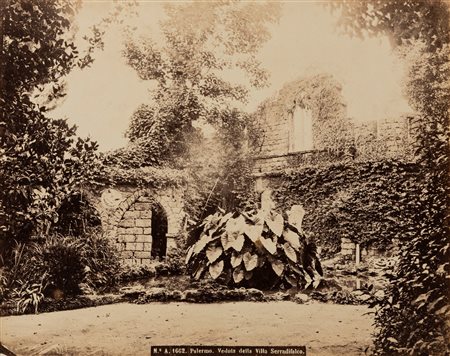 Robert Rive (attribuito a) (1817-1868)  - Palermo, veduta della Villa Serradifalco, 1860s