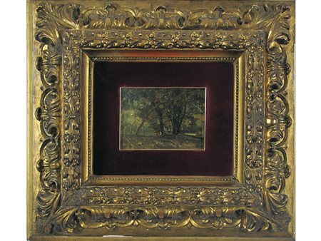 Serafino De Tivoli (Livorno 1826-Firenze 1892) Paesaggio Olio su cartoncino...