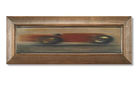 Bruno Munari "Auto in corsa" 1930-1935 circa
olio su tavola di cartone pressato