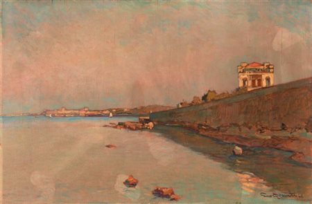 Gino Romiti "Poesia del mattino sul mare" 1946
olio su compensato (cm 21x31)
Fir