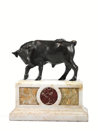 Scultura, Scuola fiamminga, sec. XVII, in bronzo, modellata come un toro in...