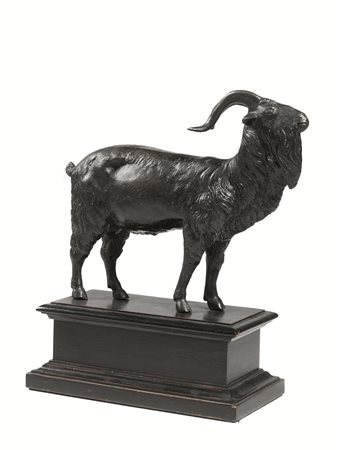 Scultura, sec. XVI, in bronzo modellato come un caprone alla maniera del...