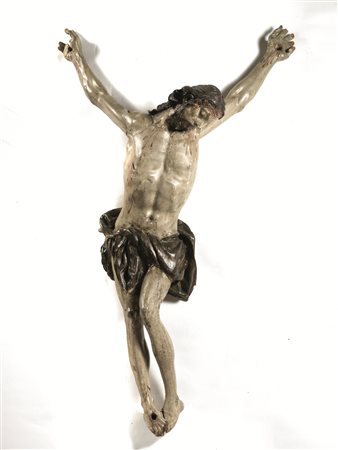 Scultura, sec. XVII, Cristo, in legno policromo, cm 100x60, da...
