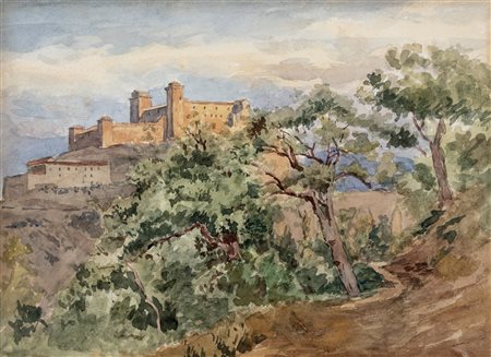 Giuseppe Haimann (Milano 1828-Alessandria d'Egitto 1883)  - Spoleto, la Rocca Albornoz