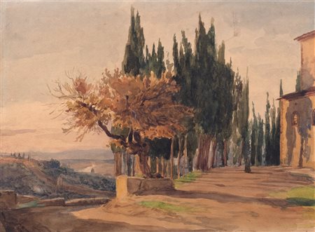 Giuseppe Haimann (Milano 1828-Alessandria d'Egitto 1883)  - Pieve toscana