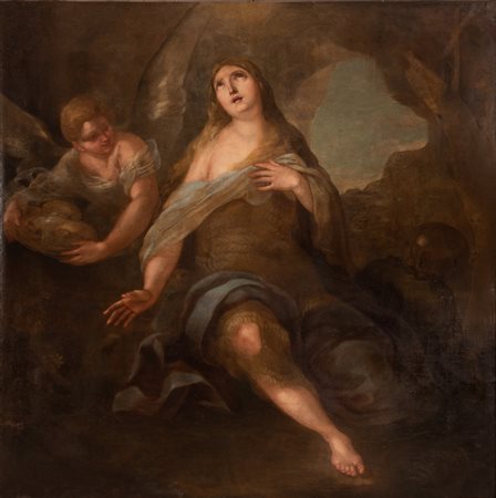 Elisabetta  Sirani (ambito di)   Maddalena penitente visitata dall'angelo 