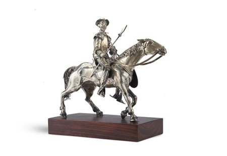 Buccellati "Don Chisciotte a cavallo di Ronzinante" figura in argento a tutto t