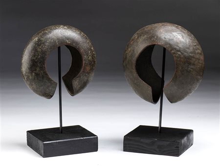 Coppia di cavigliere in bronzo - Repubblica Democratica del Congo, prima metà del XX secolo
