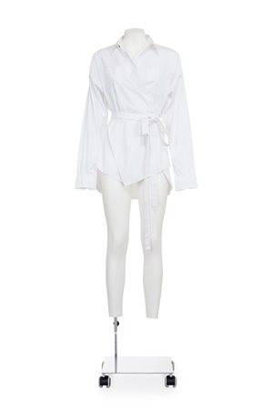 JEAN PAUL GAULTIER Wrapped shirt with extra long belt DESCRIPTION: Wrapped...