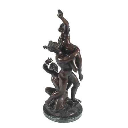 Gruppo in bronzo patinato raffigurante il Ratto delle Sabine, dall'originale...