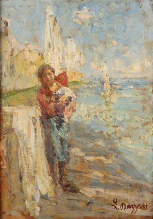 Leonardo Bazzaro (Milano 1853-1937)  - Donna chioggiotta