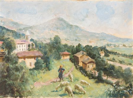 Giuseppe Magni (Pistoia 1869-Firenze 1956)  - Al pascolo