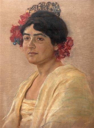 Attribuito a Gaele Covelli (Crotone 1872-Firenze 1932) - La spagnola, 1915