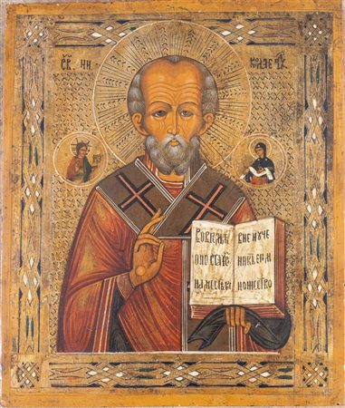 Icona raffigurante Santo. Arte ortodossa, XIX secolo. Cm 31x26,5.