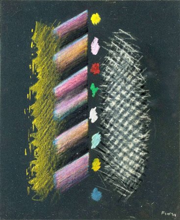 Ennio Finzi (Venezia 1931), “Senza titolo”. Tecnica mista su carta abrasiva, firmato in basso a