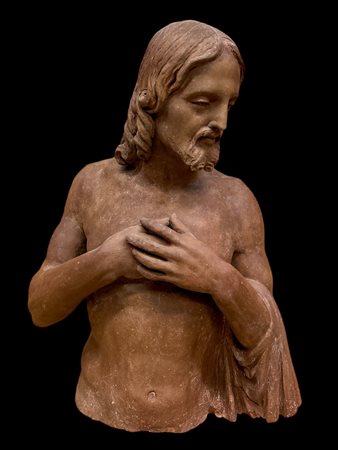 scultura in terracotta "Cristo battezzato". 