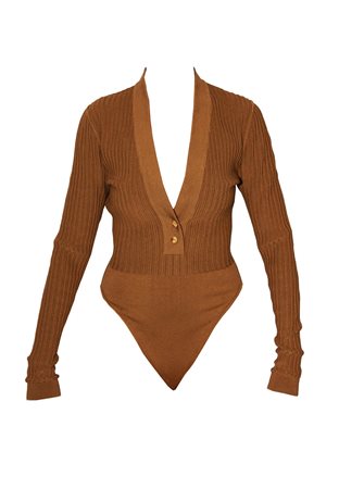 Azzedine Alaia BODY Description: Body in stretch wool fabric with ribbed...