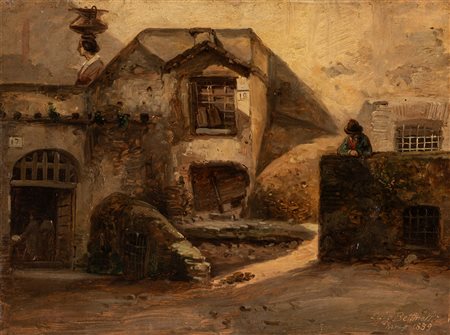 Luigi Bettinelli (Bergamo 1824-1892)  - Scena romana, 1859