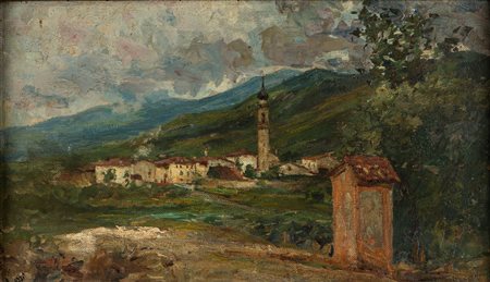 Ermenegildo Agazzi (Mapello 1866-Bergamo 1945)  - Paese bergamasco, 1909