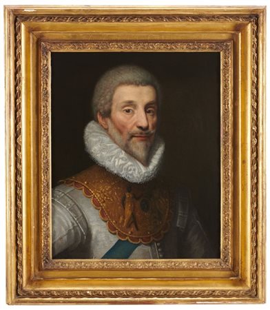 Maestro inglese dell'inizio del secolo XVII

"Ritratto virile in armatura"
olio