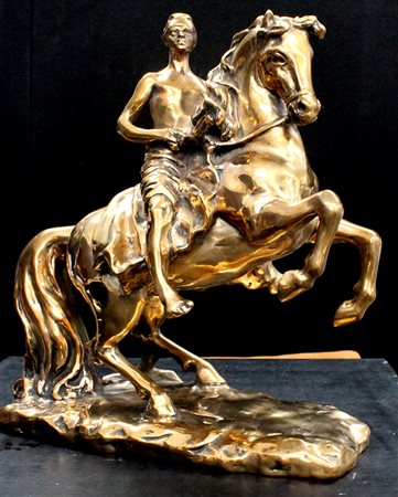 GIORGIO DE CHIRICO, "Cavallo e cavaliere con berretto frigio", 1988