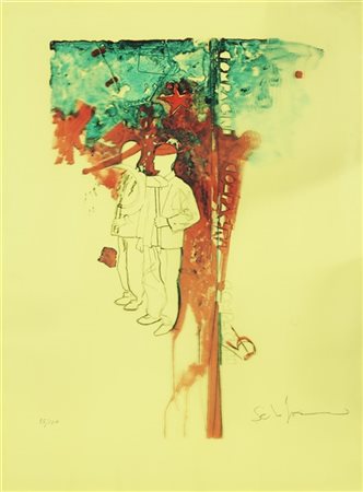 Mario Schifano "Compagni compagni" 1971
serigrafia su acetato a sei colori su ca