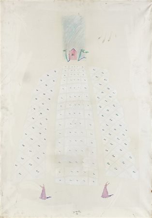 Ugo La Pietra "Senza titolo" 1992
olio e tecnica mista su tela
cm 100x70
Firmato