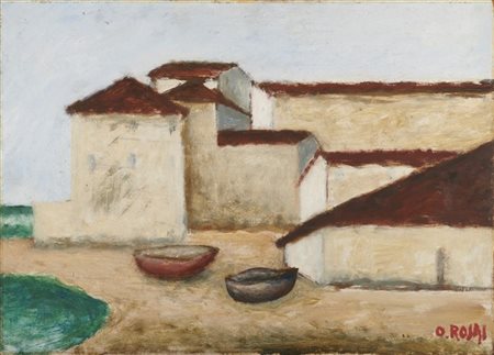 Ottone Rosai "Il Forte di Cecina" 1954
olio su faesite
cm 50x70
Firmato in basso