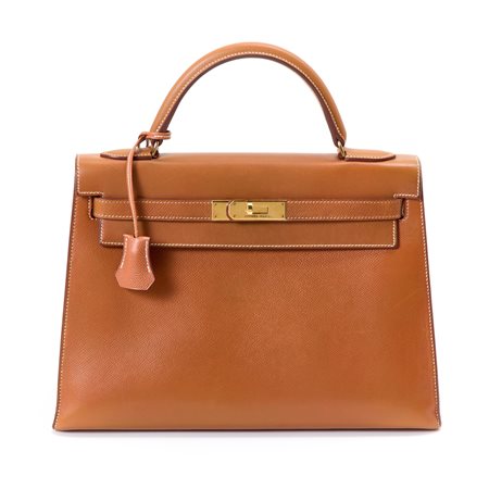 Hermes Kelly Sellier 32 vintage in pelle courchevel gold con hardware dorato....