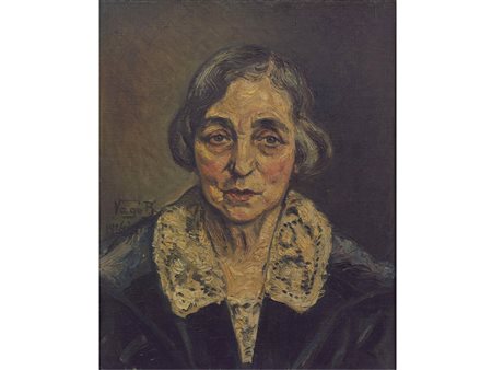 Va.go (XX secolo) Ritratto di signora Olio su cartoncino telato Misure: 50x40 cm