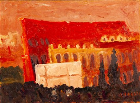 Carlo Quaglia (Terni 1903-Roma 1970) Colosseo olio su faesite cm 25x35 - in...