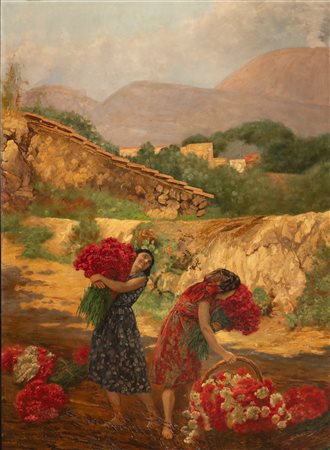  Donne che raccolgono fiori   Giovanni Battista Filosa