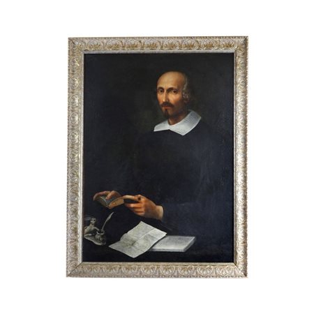  
Prelato, figura virile allo scrittoio XVII secolo
dipinto olio su tela 93 x 67 cm