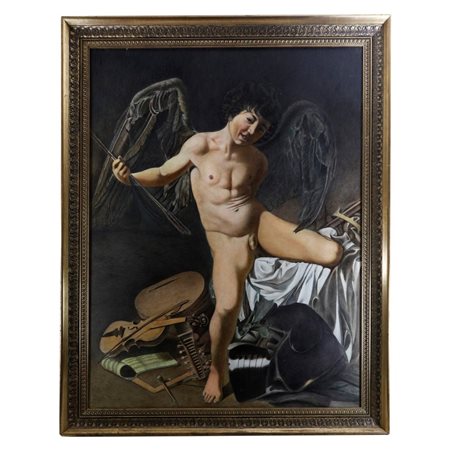  
Da Caravaggio seconda metà XX secolo
acrilico su tavola 132 x 100 cm