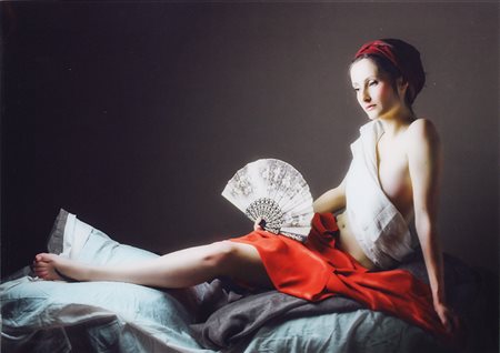 BANSRONT THIERRY, "Woman with white fan", anni 2000