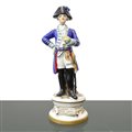 Capodimonte - Statua in ceramica Capodimonte del Capitano Legione Truppe Leggere 1776. Guardia di fi