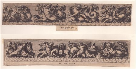 Johann Theodor de Bry - Augustin Quesnel (1561 - 1623) , (1639 - 1644 (fl.)) 
Fregi con mostri marini 
 