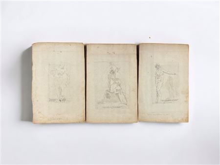 Lotto di tre incisioni XVIII secolo Dimensioni lastre 20,1 x 14,2cm; 17,7 x...