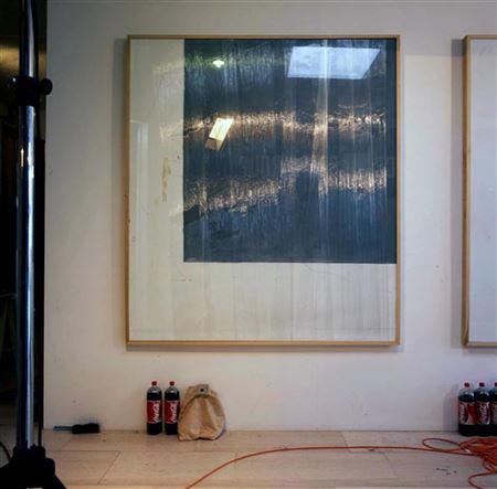 MATTHIEU RONSSE(1981)Untitled (Grey and white)2006Olio su tela e fogli di...