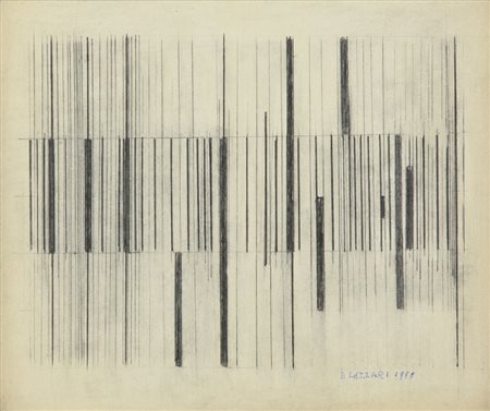 BICE LAZZARI (1900-1981) Senza titolo 1966grafite su carta cm 21x26firmato e...